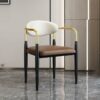 maozi Dining Chairs Armrest Backrest Adults Chair Ergonomic Soft Kitchen Furniture Decoration Chair (Color : Argento, Size : Light Grey)