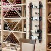 J JACKCUBE DESIGN Wall Mount Wine Rack Organizer for 6 Bottles Holder, Stylish Kitchen Wine Storage Display Holder Shelf in Rustic Wood and Metal