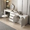 CZDYUF Dressing Table Bedroom Storage Storage Cabinet Vanity Table Corner Retractable Wood Vanity