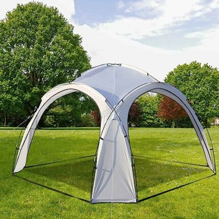 BIRCHTREE Outdoor Dome Gazebo Event Shelter Party Tent for Garden Camping Waterproof Windproof UV Protection Canopy Marquee 3.5m x 3.5m Tent Whit