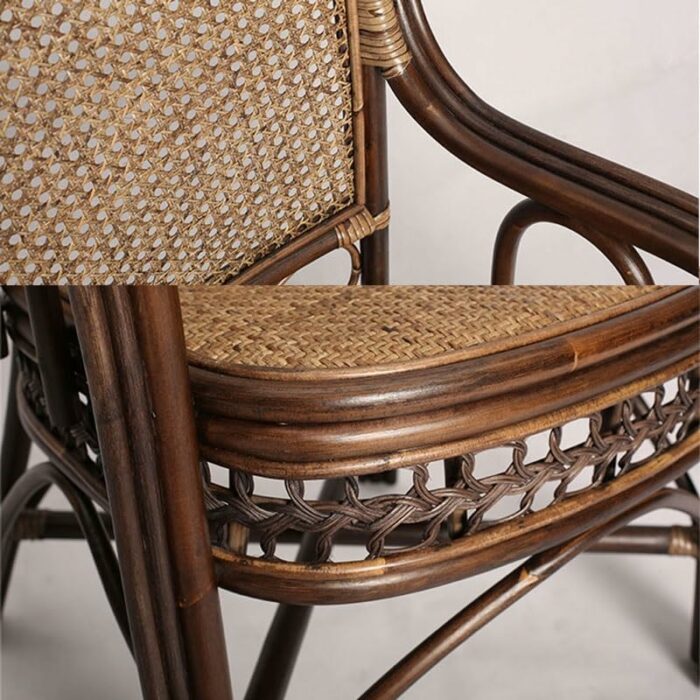 LXXSH Back Chair Classical Dining Stool Furniture Leisure Office Chair Plant Rattan Material Dining Chair