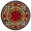 Gifts And Artefacts 42 x 42 Inches Black Marble Round Shape Kitchen Table Unique Pattern Inlay Work Dining Table Top from Indian Cottage Crafts
