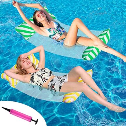 Inflatable Pool Floats Hammock, 2 Pack Pool Float Water Hammock, Inflatable Hammock Swimming Pool, Pool Float Hammock, Portable Hammock Inflatabl