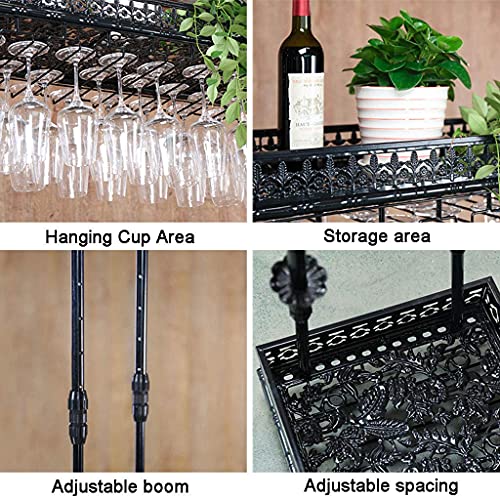 OUSIKA Wine Racks,Hanging Wine Glass Rack Wall Mounted Wine Shelf Metal Hanging Wine Glass Rack Wine Shelf Cabinet Organizer