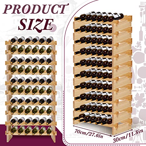 Roowest 60 Bottle Stackable Wine Rack 27.6 x 11.8 x 47.2 Bamboo Wine Rack Wood Freestanding Wine Storage Shelf 10 Tier Sturdy and Durable Wine Ho