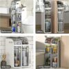 4 Tier Toilet Paper Holder Cabinet with Drawers Free Standing Toilet Paper Holder Narrow Skinny Bathroom Storage Cabinet Corner Floor Cabinet Ver