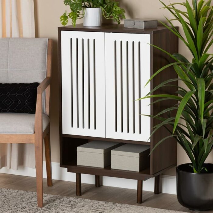 ZCMEB Foyer Corridor Shoe Cabinet Multi-layer Shoe Cabinet Storage Cabinet Finished Wooden Two-door Shoe Cabinet