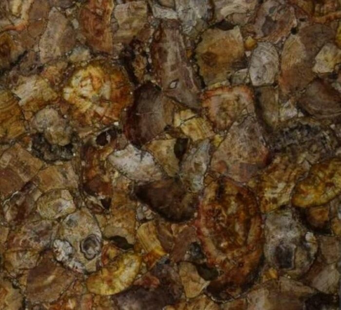 Gifts And Artefacts 42 x 42 Inches Resin Art Kitchen Table for Home Furniture Decor Square Shape Brown Petrified Stone Dining Table Top