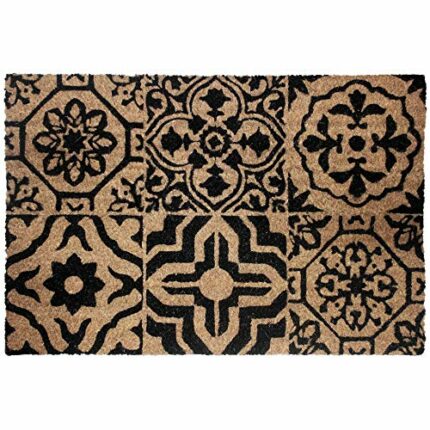 Douceur d'Intérieur Lisbon Decorative Rectangular Doormat 40 x 60 cm Coconut Print Lisbon Synthetic Material, Multicoloured, 60 x 40 cm