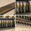 Vintage Wine Racks Wall-Mounted, Kitchen Bar Unit Floating Shelves Rustic Wood Board Wine Bottle Holder Metal Iron Wine Glass Rack Goblet Stemwar