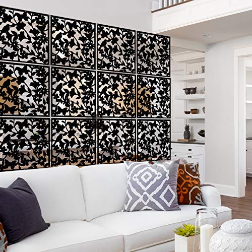 Lchen Hanging Room Divider Panel, 12 Pieces White Screen Panels Solid Board Cut Room Partition Home Decoration(Mixed,15.7"x15.7"x0.03")