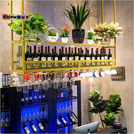 Stylish Simplicity Bar Wine Rack, Wrought Iron Stylish Simplicity Wine Rack, Multi-Function Storage Wine Rack, Bar-Specific Goblet Rack, Creative