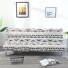 Armless Sofa Bed Cover Vintage Printing Couch Sofa Slipcover Polyester Stretch Futon Cover 3 Seater Couch Sofa Cover fits Folding Sofa Bed withou