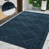 Yimobra Door Mat Outdoor Entrance with Water Freeing Port, Heavy Duty Durable Non Slip Front Doormat Outdoor for Home Entranway, Patio Entrance M