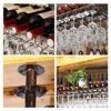 Ceiling Wine Rack Vintage Wrought Iron Metal Simple Style Multi-Function Living Room Creative Display Storage Wine Rack -Restaurant Kitchen Bar F