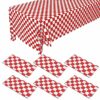 ZeriTlolen 3 Pack 108" X 54" Red Checkered Premium Disposable Plastic Tablecloth for 8ft Long Rectangle Tables, Waterproof Table Covers for Birth
