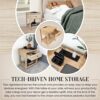 APOC HOME Wood Veneer Nightstand with Charging Station - Wood Smart Night Stand with Charging Station, Drawer & Shelf - Bedside Table with 2 USB