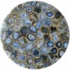 48 x 48 Inches Kitchen Table Top with Luxurious Look Dark Gray Agate Stone Resin Art Dining Table from Indian Heritage Art and Crafts