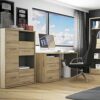 Furniture To Go | Shetland, Oak Effect, 1 Door 4 Drawer Display Cabinet