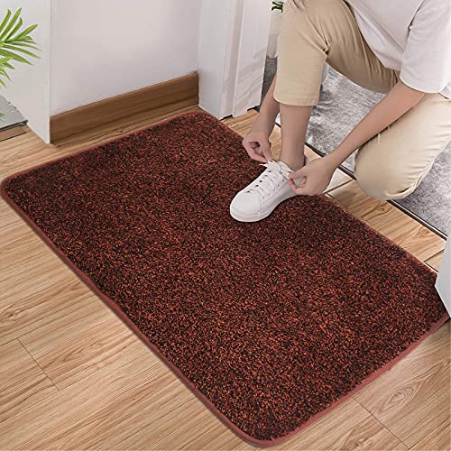 Cosy Home Door Mat 100% Polyester TPR Machine Washable Bath Mat 100 x 60 cm, Burgundy