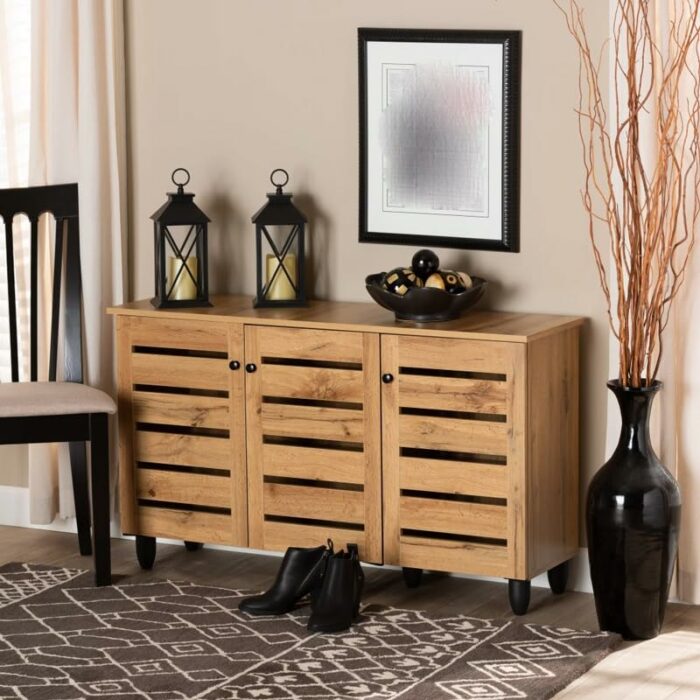 JYDQM Home Foyer Corridor Three-door Shoe Cabinet Shoe Rack Organizer Household Items Multi-layer Shoe Cabinet