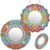 2 Packs DIY Diamond Painting Mirror Kits Mandala Shaped 5D Diamond Art Makeup Mirror Crystal Rhinestone Diamond Painting Craft Mirror for Beginne