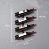 Wall-mounted Wine Rack | 2/4/6 Bottles | Metal Wine Rack | Elegant Kitchen, Restaurant, Bar or Wine Cellar Storage Room (Black)
