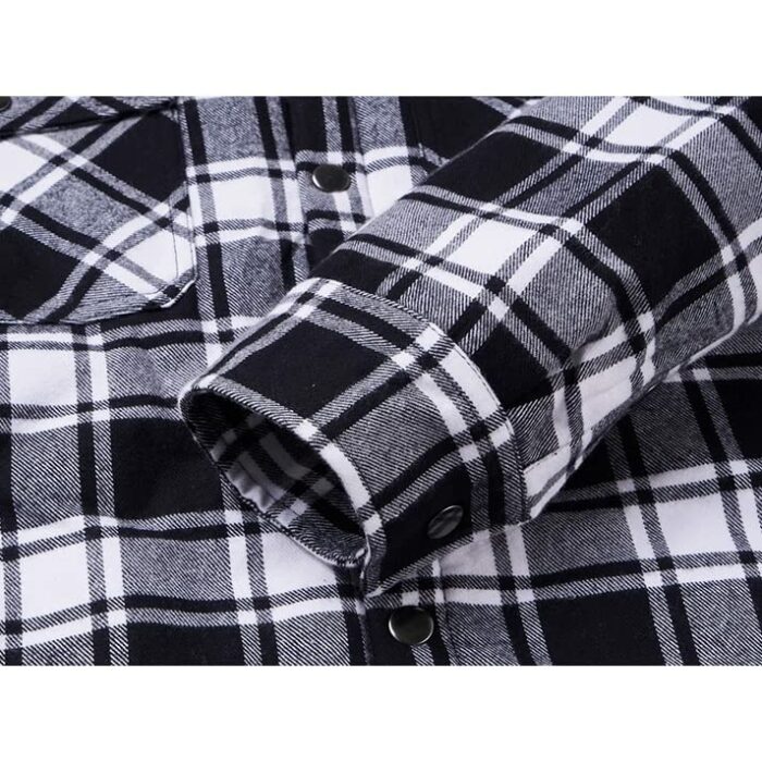 GLUXIT Men's Hooded Facecloth Jacket Thick and Warm Winter Jacket Autumn Plaid Shirt Jacket Cotton Hoodie
