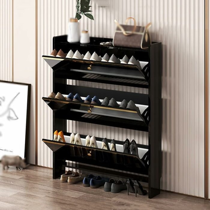 JYDQM Tipping Bucket Entrance Cabinet Door Hall Cabinet Large Capacity Storage Locker Door Ultra-thin Shoe Cabinet Household (Color : D, Size : L