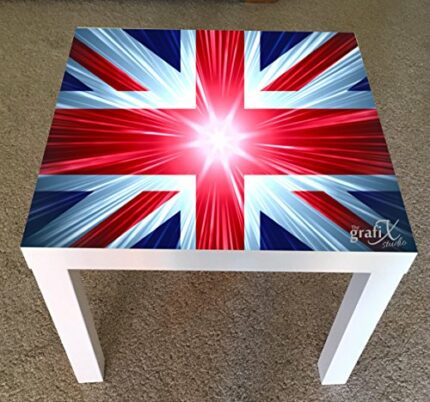 the grafix studio Union Jack Vinyl Sticker Suitable For ikea lack Table/Coffee table lk4