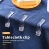 Clear Tablecloth Clip, 12 Packs Table Cloth Cover Clamps, Plastic Tablecloth Clamp Holders, Triangle Picnic Table Cloth Holder for Picnics, Parti