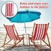 AHANDMAKER Beach Sling Chair Replacement Canvas, Red and White Stripes Casual Simple Lounge Chair Replacement Fabric for Home Beach Chair Sling C