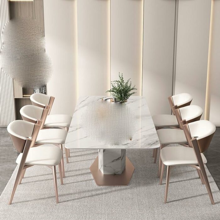 WALNUT Room Dinning Chair Metal Comfortable Back Support Dinning Chair Kitchen Living Room Decoration