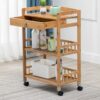 SLNFXC Removable Dining Cart 3-tier Dining Cart Small Living Room Cart Kitchen Storage Rack (Color : Argento, Size : 81CM*53CM)