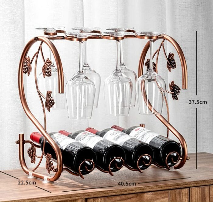 LUKEO Multifunctional Wine Rack Iron Wine Glass Rack Kitchen Table Storage Rack Goblet Glass Wine Glass Bar Tool