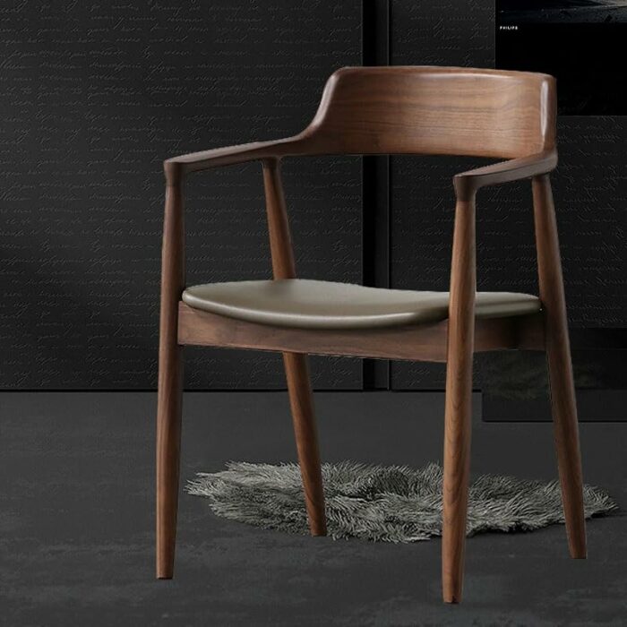 LXXSH Armrests Wooden Dining Chair Vanity Living Room Chairs Kitchen Lounge (Color : D, Size : Light Grey)