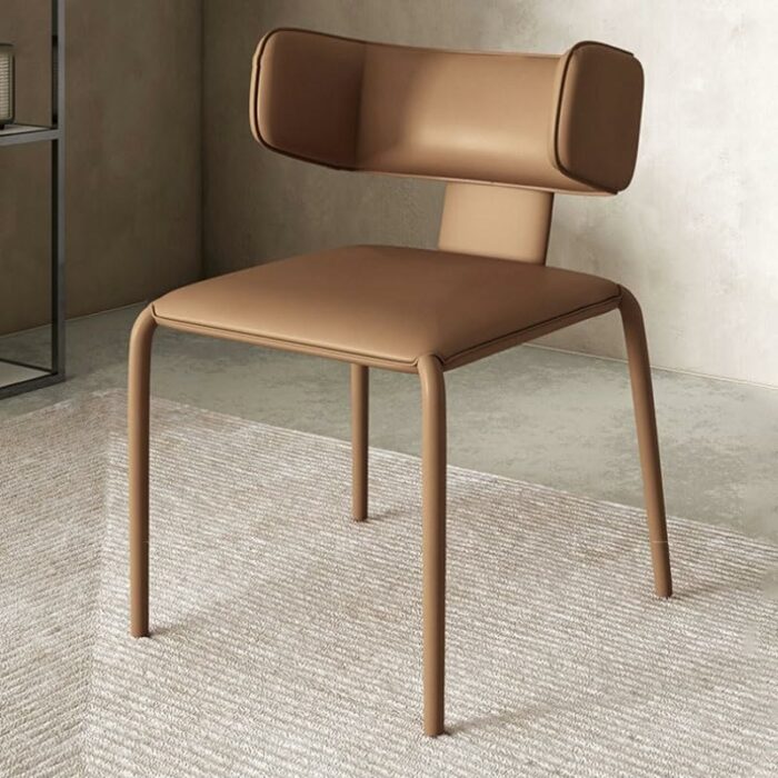 WALNUT Metal Dining Chairs Design Adults Relaxing Chair Ergonomic Soft Backrest Furniture (Color : D, Size : Light Grey)