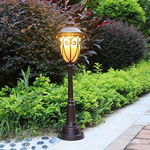 TQXDD Vintage Outdoor IP54 Waterproof Aluminum Lawn High Pole Pillar Light Victoria Vintage Garden Courtyard Villa Aisle Bollard Column Lamp Gara