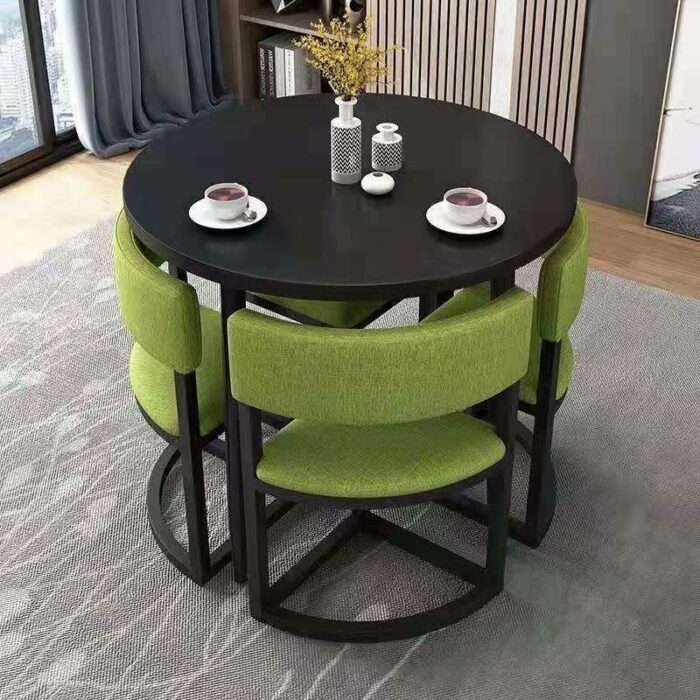 KUKIXO Negotiation Reception Tables and Chairs 80cm Small Round Picnic Tables, Home Dining Table and Chair Set,Garden Furniture Combination Sets