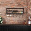 KEppd Wall Mounted Wine Bottle Hanging Glass Holder,Metal Grid High Capacity Wine Cabinet, Wall Wine Stemware Goblet Racks, Bar Counter Wine Stor