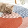 THRILRUG Half Round Inside Door Mats for Front Door, 17"x28" Entryway Rug Boho Door Mat,Half Circle Cute Welcome Mat for Entrance,Semicircle Mud