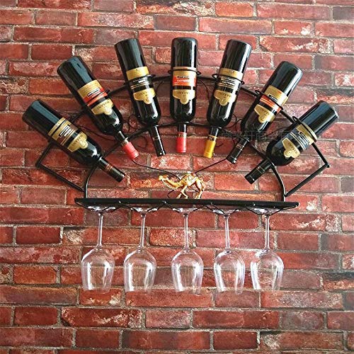 OUSIKA Wine Racks,Wall Mounted Wine Rack | Wine Bottle Holder & Wine Glass Rack | Hanging Stemware Glass Holder | Storage Rack | Ideal for Kitche