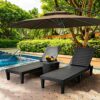 YITAHOME Resin Recliner Sun lounger, Durable Outdoor Sun Bed Chair with Adjustable Backrest, Waterproof & Weather Resistant for Garden/Patio/Beac