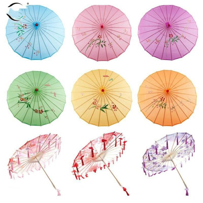 MAFSMJP Silk Cloth Oil Paper Umbrella Rain Women Decor Vintage Dance Prop Peach Blossom Chinese Intangible Cultural 4