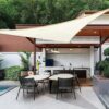 Aabb Sun Shade Sail 3x3x3m Triangle Waterproof Canopy 98% UV Blocking Sail Shades for Swimming Pool Balcony Terrace Courtyard Play Area (Beige）