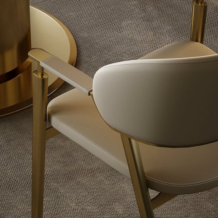 LUKEO Metal Chairs Dining Room Comfortable Armrests Relaxing Chair Adults Furniture