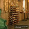 48 Bottles Floor Wine Rack with Wood Top, Freestanding Wine Bottle Organizer Shelf, Wobble-Free 8 Tier Wine Display Storage Stand for Kitchen Pan