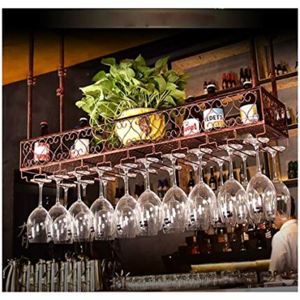 Simple Inverted Wine Rack Vintage Metal Creative Living Room Display Storage Wine Glass Holder Adjustable Height Restaurant Kitchen Bar Floating