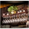 Simple Inverted Wine Rack Vintage Metal Creative Living Room Display Storage Wine Glass Holder Adjustable Height Restaurant Kitchen Bar Floating