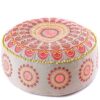 Mandala Life ART Bohemian Golden Pouf Ottoman Cover -60x20 cm - Luxury, Artisan Room Décor Pouffe for Meditation, Yoga, and Boho Chic Seating Are